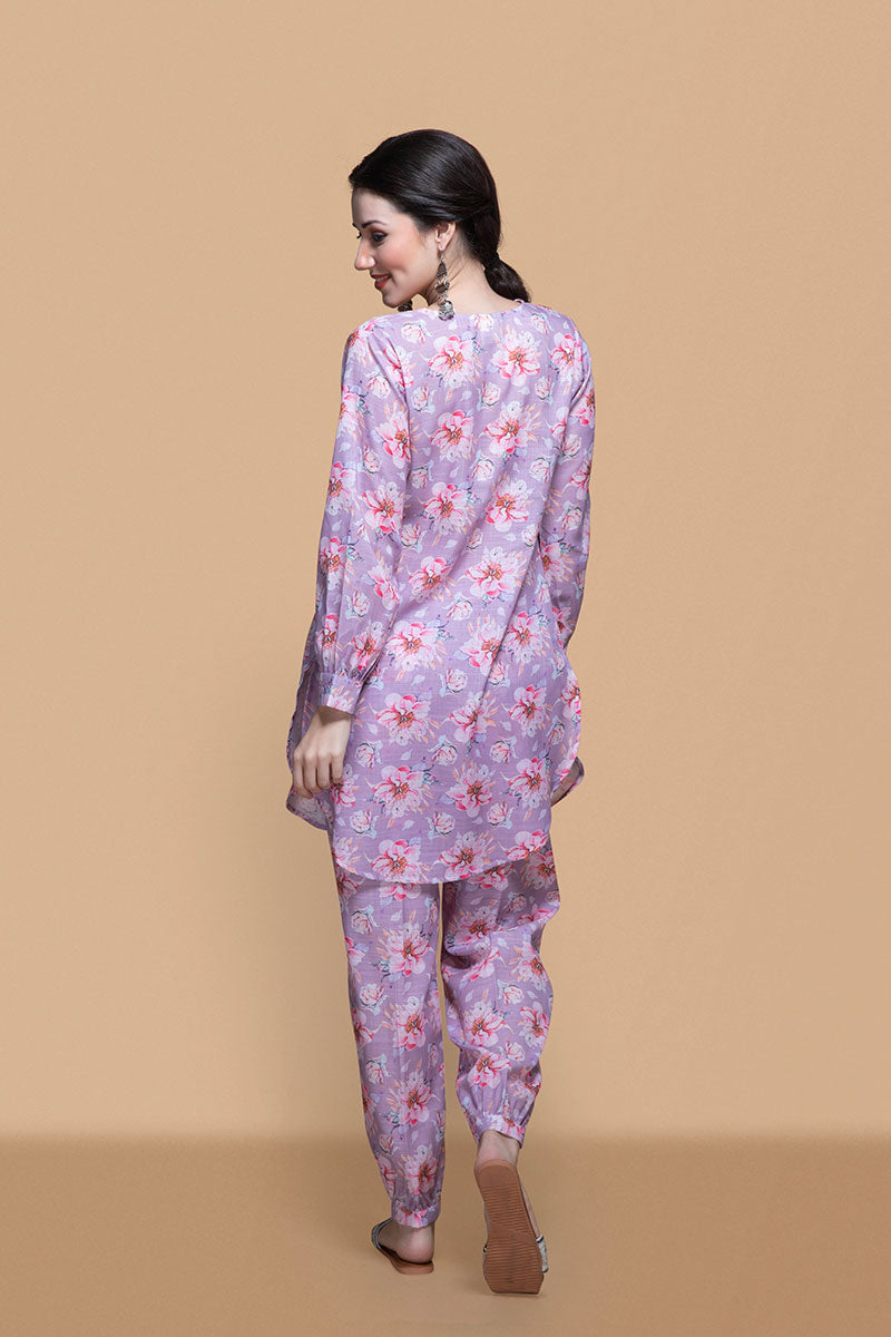 Onion Blossom: Delicate floral Co-Ord set in subtle onion hues for a touch of understated charm.