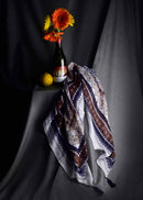 Indian Blue Heritage Scarf for Traditional Dresses