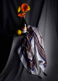 Indian Blue Heritage Scarf for Traditional Dresses