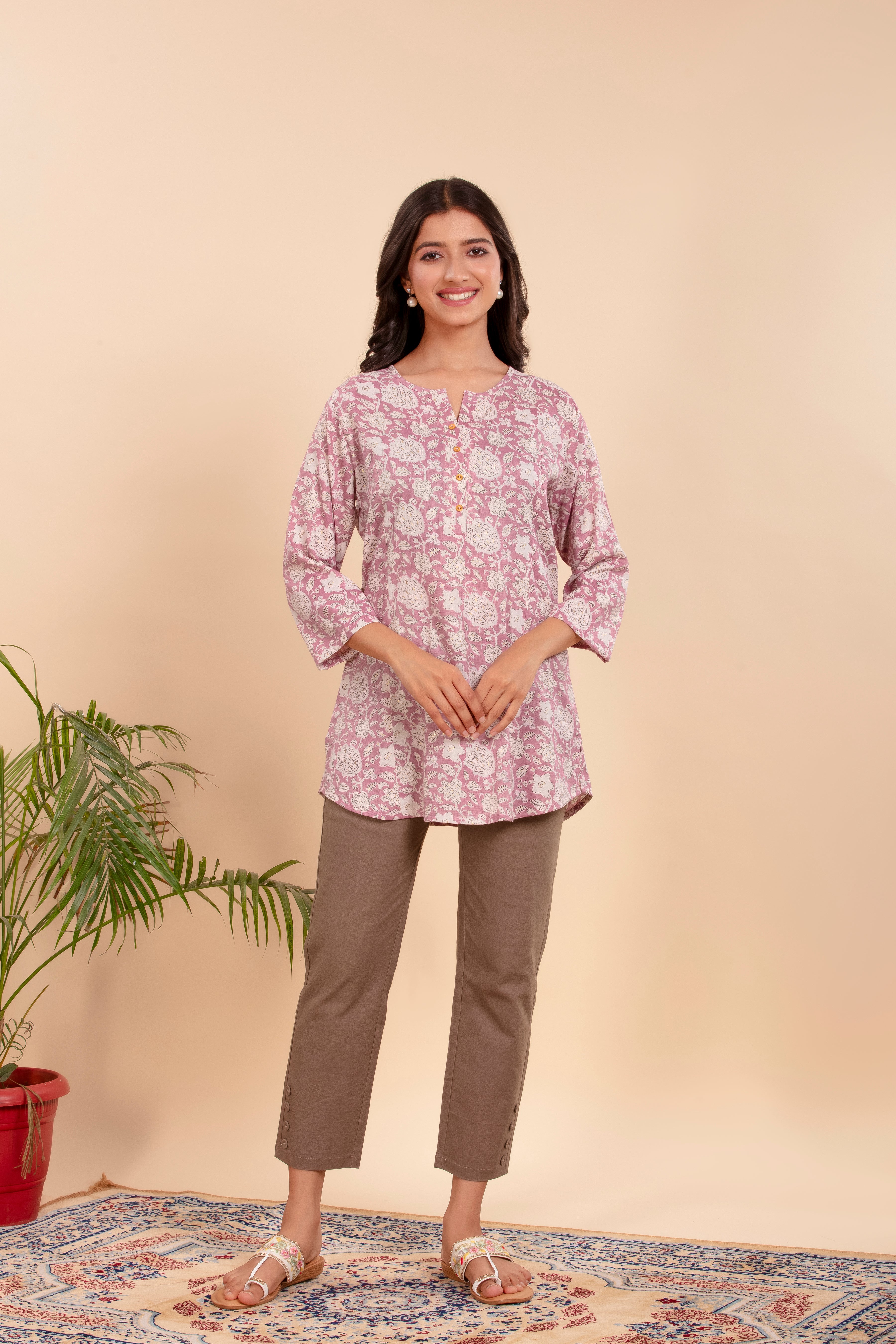 Tunic Top with Soft Florals and Easy Charm.